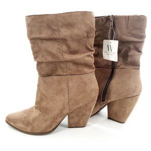 Worthington Porchini Suede Mid Calf Boots Women's 9 Brown 053-0376 0091 New